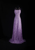 Retro Prom Dresses A Line Spaghetti Strap Lilac Tulle Vintage Fashion Long Prom Dresses Party Gowns HZ0311