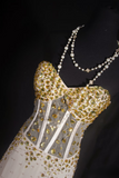 Retro Prom Dresses Mermaid Sweetheart 80s With Gold Beads Chiffon Vintage Fashion Long Prom Dresses Party Gowns HZ0311