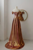 Modest Mermaid Off The Shoulder Satin Flowers Beaded Prom Dresses Long Party Dress Evening Outfits Graduation Dress HZ0311