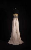 Retro Prom Dresses Mermaid Sweetheart 80s With Gold Beads Chiffon Vintage Fashion Long Prom Dresses Party Gowns HZ0311