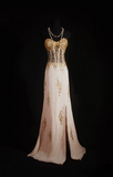 Retro Prom Dresses Mermaid Sweetheart 80s With Gold Beads Chiffon Vintage Fashion Long Prom Dresses Party Gowns HZ0311