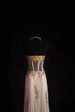 Retro Prom Dresses Mermaid Sweetheart 80s With Gold Beads Chiffon Vintage Fashion Long Prom Dresses Party Gowns HZ0311