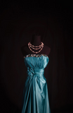 Retro Prom Dresses A Line Blue Strapless 80s With Pleated Satin Vintage Fashion Long Prom Dresses Party Gowns HZ0311
