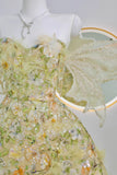 Luxury Ball Gown Sweetheart Green Lace Short 18th Birthday Dress Homecoming Dresses Cocktail Gown HZ0311