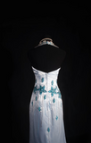 Retro Prom Dresses Mermaid Halter Blue Satin Beaded Vintage Fashion Long Prom Dresses Party Gowns HZ0311