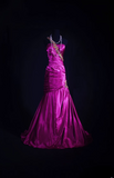 Retro Prom Dresses Mermaid One Shoulder Fuchsia Satin Beaded Vintage Fashion Long Prom Dresses Party Gowns HZ0311