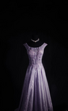 Retro Prom Dresses A Line Scoop Neck Appliqued Beaded Vintage Fashion Long Prom Dresses Party Gowns HZ0311
