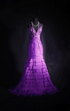 Vintage Prom Dresses 1980s Retro Classy Mermaid Spaghetti Straps Grape Chiffon Inspo Long Prom Gown HZ0311