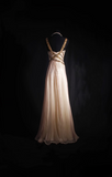 Vintage A Line Strap With Gold Beaded 80s Chiffon Inspiration Long Prom Dresses Evening Party Dress Prom Gowns HZ0311