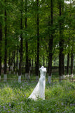 Princess Women's Mermaid Spaghetti Straps With Flowers Backless White Floor Length Wedding Dresses HZ0311