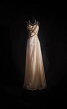 Vintage A Line Strap With Gold Beaded 80s Chiffon Inspiration Long Prom Dresses Evening Party Dress Prom Gowns HZ0311