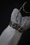 Retro Prom Dresses A Line Sweetheart Silver Gray 80s Beaded Vintage Fashion Long Prom Dresses Party Gowns HZ0311