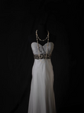 Retro Prom Dresses A Line Sweetheart Silver Gray 80s Beaded Vintage Fashion Long Prom Dresses Party Gowns HZ0311