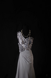 Retro Prom Dresses A Line One Shoulder Silver Gray 70s Pleated Vintage Fashion Long Prom Dresses Party Gowns HZ0311