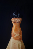 Retro Prom Dresses Mermaid Strapless 50s 60s Beaded Orange Taffeta Vintage Long Prom Dresses Party Gowns HZ0311