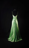 Retro Prom Dresses Mermaid Spaghetti Strap 80s With Silver Beaded Slit Green Satin Vintage Fashion Long Prom Dresses Party Gowns HZ0311
