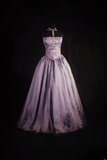 Retro Prom Dresses Ball Gown Spaghetti Strap 80s With Beaded Slit Lilac Sequins Vintage Fashion Long Prom Dresses Party Gowns HZ0311