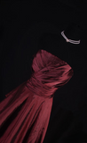 Vintage Ball Gown Strapless Burgundy 80s Taffeta Inspiration Long Prom Dresses Evening Party Dress Prom Gowns HZ0311