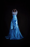 Retro Prom Dresses Sheath Halter Blue With Silver Beaded 70s 80s Pleated Vintage Fashion Long Prom Dresses Party Gowns HZ0311