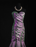 Retro Prom Dresses Mermaid Sweetheart 50s 60s Pleated Grape Taffeta Vintage Long Prom Dresses Party Gowns HZ0311