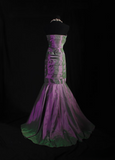 Retro Prom Dresses Mermaid Sweetheart 50s 60s Pleated Grape Taffeta Vintage Long Prom Dresses Party Gowns HZ0311