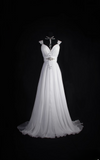 Retro A Line Sweetheart 1960s White Chiffon Fitted Bride Gown Long Lace Wedding Dresses HZ0311
