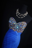 Vintage Prom Dresses Aesthetic Mermaid Sweetheart Royal Blue Tulle Beads Long Prom Dress Inspiration Prom Dresses HZ0311