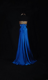 Vintage Prom Dresses 2000s A line Sweetheart Royal Blue Satin Prom Dress Inspiration Long Prom Dresses HZ0311