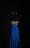 Vintage Prom Dresses 2000s A line Sweetheart Royal Blue Satin Prom Dress Inspiration Long Prom Dresses HZ0311