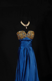 Vintage Prom Dresses 2000s A line Sweetheart Royal Blue Satin Prom Dress Inspiration Long Prom Dresses HZ0311