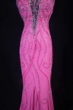Vintage Prom Dresses 90s Ball Mermaid Strapless Hot Pink Long Prom Dress Inspiration Prom Dresses HZ0311