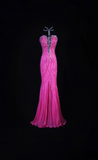 Vintage Prom Dresses 90s Ball Mermaid Strapless Hot Pink Long Prom Dress Inspiration Prom Dresses HZ0311