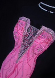 Vintage Prom Dresses 90s Ball Mermaid Strapless Hot Pink Long Prom Dress Inspiration Prom Dresses HZ0311