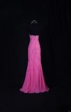 Vintage Prom Dresses 90s Ball Mermaid Strapless Hot Pink Long Prom Dress Inspiration Prom Dresses HZ0311