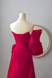 Classy Mermaid Strapless Hot Pink Satin Floor Length Prom Dresses Formal Dress Birthday Outfits Prom Gown HZ0311