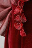 Classy Mermaid High Neck Burgundy Velvet Prom Dresses Formal Dress Birthday Outfits Prom Gown HZ0311