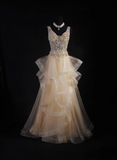 Vintage Prom Dresses 1950s Retro Classy A line V Neck Beaded Long Party Dress Inspiration Evening Dresses HZ0311
