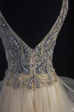 Vintage Prom Dresses 1950s Retro Classy A line V Neck Beaded Long Party Dress Inspiration Evening Dresses HZ0311