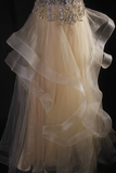 Vintage Prom Dresses 1950s Retro Classy A line V Neck Beaded Long Party Dress Inspiration Evening Dresses HZ0311
