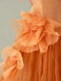 Charming Ball Gown Strapless Tulle Sleeveless Prom Dresses Long Prom Gowns HZ0311