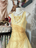 Vintage Prom Dresses 1950s Formal Retro Classy A line Square Neck Yellow Tulle Evening Dress Long Prom Party Gown HZ0311