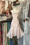 Vintage Prom Dresses 1950s Formal Retro Classy Mermaid Strapless Light Pink Evening Dress Prom Party Gown HZ0311
