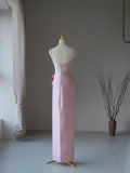 Modest Prom Dresses Mermaid Spaghetti Strap Sleeveless Pink Prom Dress Inspiration Long Prom Dresses HZ0311