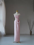 Modest Prom Dresses Mermaid Spaghetti Strap Sleeveless Pink Prom Dress Inspiration Long Prom Dresses HZ0311