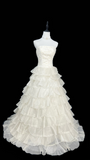Vintage Ball Gown Strapless Multi Layers White Fitted Corset Long Wedding Dress Bride Gowns Wedding Dresses HZ0311