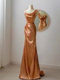 Mermaid Asymmetrical Straps Sequin Long Prom Dresses Impress 18th Birthday Outfits Prom Gown HZ0311