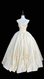 Retro Ball Gown Straps Multi Layers Satin Style Long 80s Inspired Wedding Dress Bride Gowns Wedding Dresses HZ0311