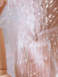 Cute Mermaid Off The Shoulder Blush Pink With Short Sleeves Beads Long Prom Dresses Formal Party Dress Prom Gown HZ0311