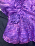 Vintage Strapless Ball Gown Grape Organza Long Quinceanera Dress Strapless Sweet 15 16 Dress HZ0311