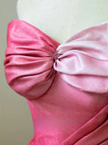 Charming Ball Gown Sweetheart Sleeveless White And Pink Satin Long Prom Dresses Formal Party Dress Prom Gown HZ0311